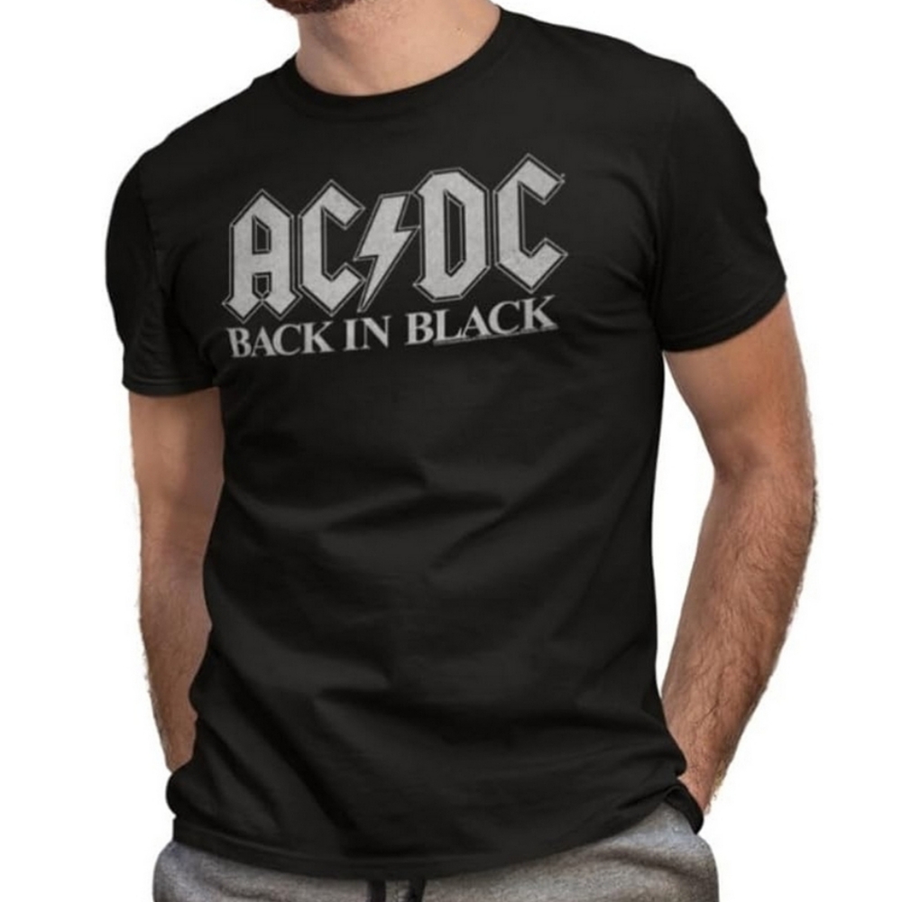 AC/DC "Back In Black" Grapic Tee, Black, Size 2XL